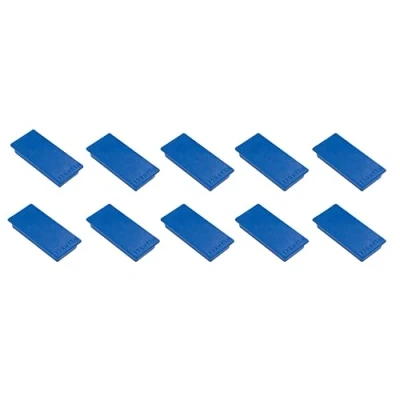 Abbildung von FRANKEN Magnete Rechteckig, 10 Stück, Hochwertige Haftmagnete für Büro, Haushalt, Werkstatt, ideal Whiteboards, Kühlschrank, Plantafeln oder Schaukästen, 23 x 50 mm, Blau, HM2350 03