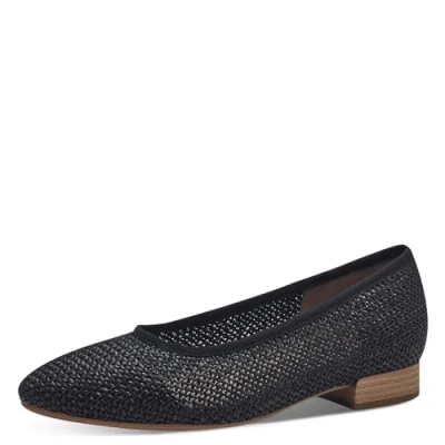 Abbildung von Jana Damen Ballerinas mit Blockabsatz Vegan, Schwarz (Black), 39 EU