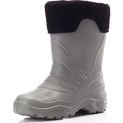 Abbildung von Ladeheid Eva Kinder Jungen Mädchen Gummistiefel Regenschuhe gefüttert LA CA 03 (Carbone/Grau, 30/31 EU)