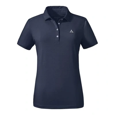 Abbildung von Schöffel Damen CIRC Polo Shirt Tauron L, kreislauffähiges Wandershirt, schnell trocknendes, leichtes Poloshirt mit fast 100 % Recyclingfähigkeit, navy blazer, 42