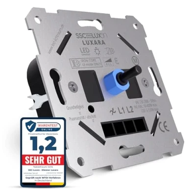 Abbildung von SSC LUXon LUXARA Universal Drehdimmer Unterputz Dimmschalter für dimmbare LEDs 3 150W Unterputzdosen Dimmer inklusive Adapter