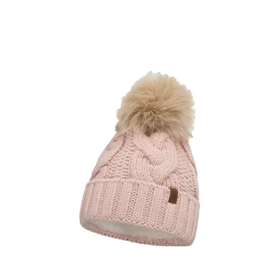 Abbildung von VIVISENCE Wintermütze Mit Bommel Damen Perfekte Passform Warmes Strickmütze Herbst Frauen Mütze Für Winter Aufgerolltem Design Extra Wärme Ideal Kalte Wintertage Modell, Rosa,Einheitsgröße