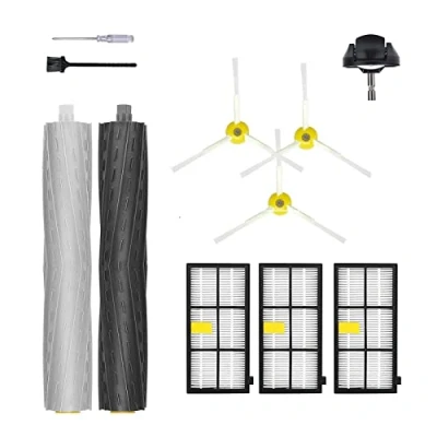 Abbildung von Rumba Ersatzteile für iRobot Roomba 980 960 880 870 890 891 860 805 801 800/900 Serie Staubsauger Zubehörset, 1 Gummiwalzenbürste, Vorderrad, 3 Filter und Seitenbürsten