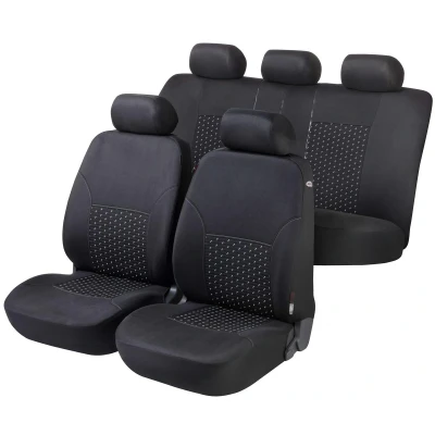 Abbildung von WALSER DotSpot 11939 Sitzschonbezug schwarz/grau Polyester vorne und hinten VOLKSWAGEN: Polo V Hatchback, IV Golf Alltrack 7