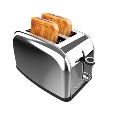Abbildung von Cecotec Vertikaler Toaster 2 Kurzschlitze Toastin&#039; time 850 Inox Lite, W, Scheiben Brot, 3,8 cm breiter Schlitz, Brötchenaufsatz und Krümelschublade, Edelstahl