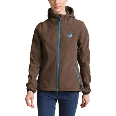 Abbildung von RTS Damen Martha Softshelljacke, Dunkel Taupe/Türkis, S