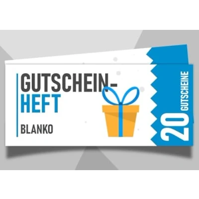 Abbildung von Gutscheinheft blanko 20 Gutscheine: Leeres Gutscheinbuch zum selbst ausfüllen, als persönliches und individuelles Geschenk mit Gutscheinen