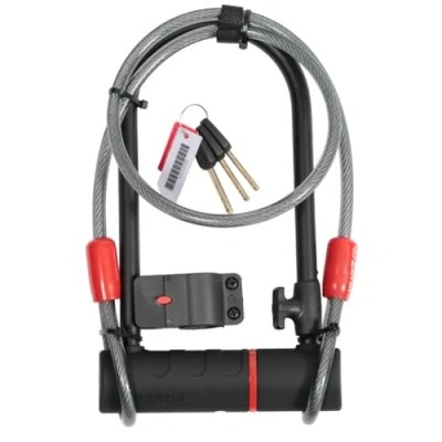 Abbildung von Zefal K Traz U17 Fahrradschloss, sehr robust, Stahlbügel, 120 cm langes Kabel, U Schloss für Fahrrad, E Bike, MTB, Scooter, Motorrad