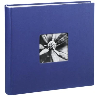 Abbildung von Hama Fotoalbum Jumbo 30x30 cm (Fotobuch mit 100 weißen Seiten, Album für 400 Fotos zum Selbstgestalten und Einkleben) blau, Dunkelblau