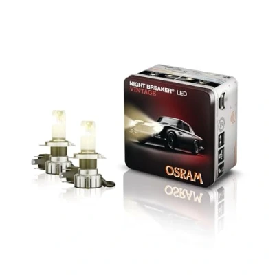 Abbildung von OSRAM NIGHT BREAKER LED VINTAGE H4 + R2 Adapter, 3000K, warmweiße Farbtemperatur, bis zu 330% mehr Helligkeit