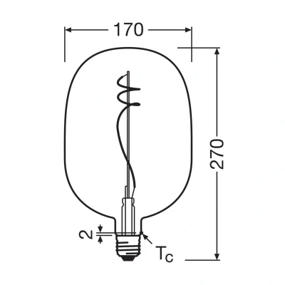 Abbildung von OSRAM LED Vintage 1906 Big Oval E27 4,5W 818 Filament smoke