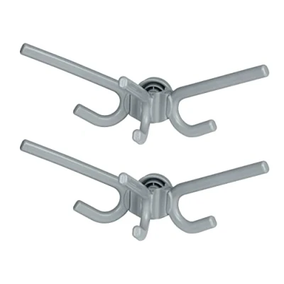Abbildung von WENKO Haken Herkules, 2er Set, Halter für Accessoires mit je 3 Haken, zur Erweiterung zum Teleskop System 9 x 12,5 14 cm, Grau