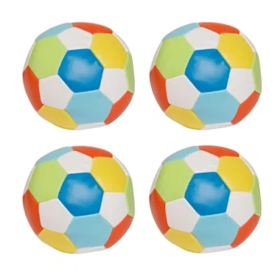 Abbildung von alldoro 63092 Softball 4er Set Ø 10 cm, 4 Bälle in bunt, Softfußball aus Schaumstoff, Kinderball für Drinnen und Draußen, Fußball Pack Mehrfarbig, Spielball Kinder Babys ab 0 Monaten
