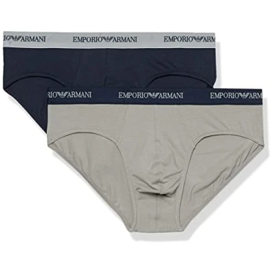Abbildung von Emporio Armani 2 PACK Slip, Herren, Größe: XL, Blue/grey
