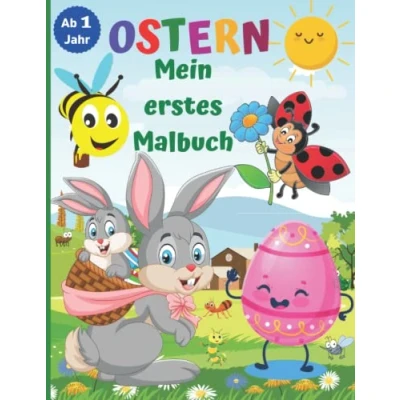 Abbildung von Mein erstes Malbuch Ostern ab 1 Jahr: Ausmalbuch mit 50 Motiven zum Kritzeln und Ausmalen für Kinder 1,2,3,4 Jahre Kritzelbuch, Kinderbuch, Ostergeschenke Jungen,Mädchen