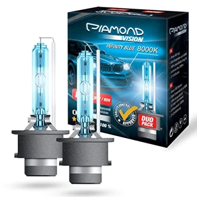 Abbildung von Diamond Vision 2x D2S 85V 35W Xenon Look Zugelassen &amp; eintragungsfrei Halogen KFZ Autolampen 8000k Super Ultra White HID Bi Nightbreaker E Prüfzeichen P32d 2