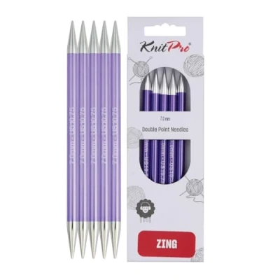 Abbildung von KnitPro K47015 Sockennadeln, Aluminium, Lila, 15cm / 7mm