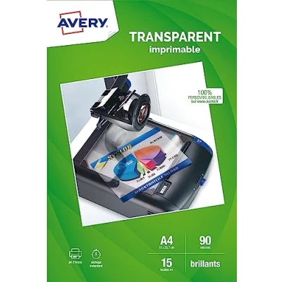 Abbildung von AVERY Zweckform 2503 Overhead Folien für Inkjetdrucker (10 Transparentfolien, A4, spezialbeschichtet, stapelverarbeitbar, schnelle Farbaufnahme ohne Verschmieren und Verlaufen, Folienstärke 0,11mm)