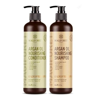 Abbildung von Arganöl Shampoo und Conditioner Set 2 x 16,9 oz Bio SULFATE, magiforet weich &amp; glatt, sanfte für volles coloriertes Haar, Männer Frauen