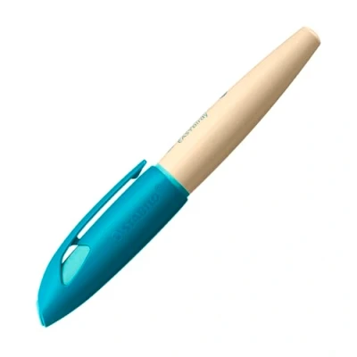 Abbildung von Schulfüller ergonomisch für Rechtshänder mit Anfänger Feder A STABILO EASYbirdy Timber in pink inkl. Patrone