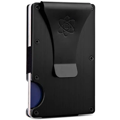 Abbildung von ROSSM Geldbörse Herren mit RFID Schutz Kartenetui aus Kohlefaser und Metall Geldklammer Gummiband Geldbeutel Slim Wallet for Men