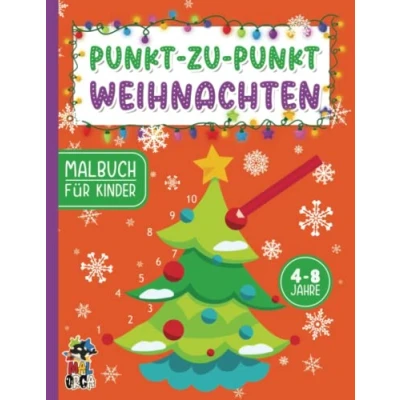 Abbildung von Punkt zu Malbuch Weihnachten für Kinder ab 4 Jahre: Zahlen verbinden Winter Ausmalbuch zum Üben und Lernen von Beschäftigungsbuch ... Geschenk Nikolaus Mädchen Jungen