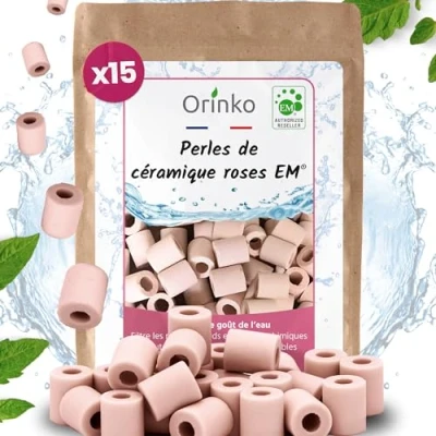 Abbildung von Orinko 15 Keramikperlen EM® Rosa verbessern die Wasserqualität reduzieren Kalkablagerungen perfekt für eine Karaffe und Flasche