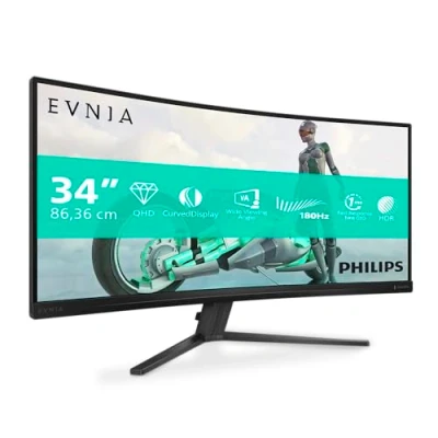 Abbildung von PHILIPS Evnia 34M2C3500L 32 Zoll WQHD Curved Gaming Monitor, 180 Hz, 0.5 ms, FreeSync Premium, HDR10 (3440x1440, 2X HDMI, DisplayPort) dunkel grau