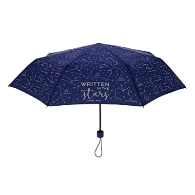 Abbildung von Legami Faltbarer Regenschirm, manuelle Öffnung, winddichte Struktur, Tasche im Lieferumfang enthalten, leicht, tragbar, Ø 100 cm, Thema Stars, Stars