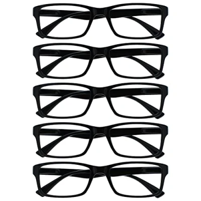 Abbildung von Die Lesebrille Unternehmen Schwarz Wert 5er Pack Herren Frauen Designer Stil Leser RRRRR92 1 +1,00