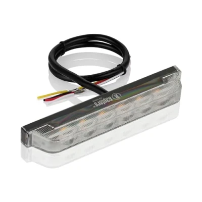 Abbildung von Raptors LED Technik Slim Frontblitzer ECE R65 Zulassung Extrem flach 1,2cm Warnleuchte für Einsatzfahrzeuge oder Baufahrzeuge (Orange, 6 LED)