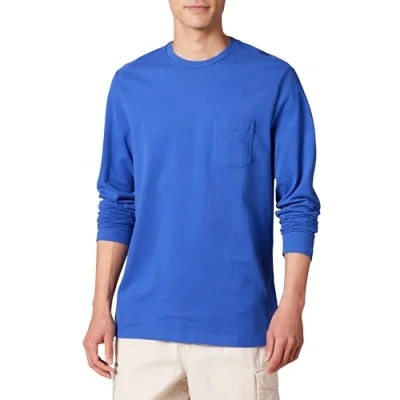 Abbildung von Amazon Essentials Herren Langärmeliges T Shirt, Normale Passform, Kräftiges Blau, L