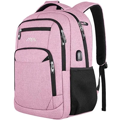 Abbildung von YAMTION Schulrucksack Mädchen Teenager, Rucksack Schule Laptop für Damen Daypacks 15.6 Zoll Business mit USB Ladeanschluss