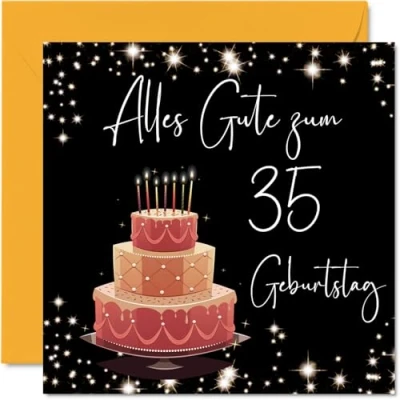 Abbildung von 35. Geburtstagskarte für Frauen Elegant Stilvoll Alles Gute zum Geburtstagskarten 35 Jährige Frau Tochter Schwester Tante, 145mm Fünfunddreißig Geburtstag Grußkarten