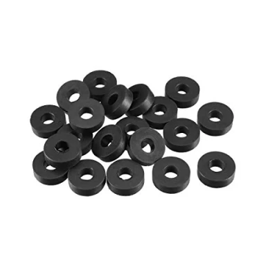 Abbildung von sourcing map 20 Stück Gummi Unterlegscheiben Flach 13mm Außendurchm. 5mm Innendurchm. 4mm Dicke für Wasserschlauch Wasserhahn