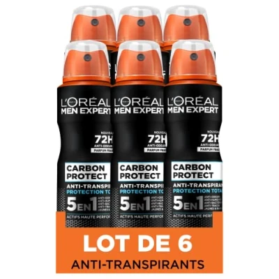 Abbildung von L&#039;Oréal Men Expert Carbon Protect Deodorant Spray 5 in 1, 150 ml, 6 Stück