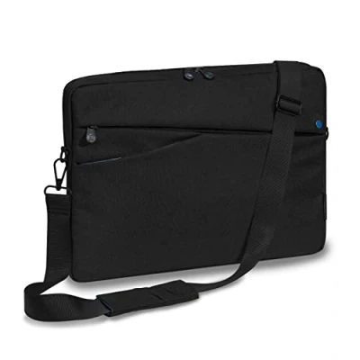 Abbildung von Pedea Laptoptasche *Fashion* Notebook Tasche bis 13,3 Zoll Laptop Umhängetasche mit Schultergurt Laptophülle schwarz/blau Notebooktasche für Damen &amp; Herren