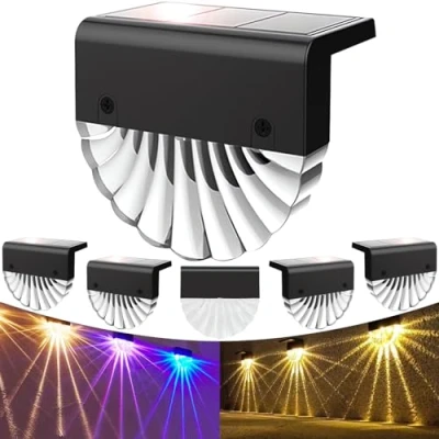 Abbildung von Anmossi Solarleuchte für Außen,6 Stück Wasserdichte Balkon Dekoration Solarleuchten,2 Modi Warmweiß/Farbwechselnde Solar Lichter,LED Gartenlampen Terrasse Dekoration,Zaun,Garten und Treppen