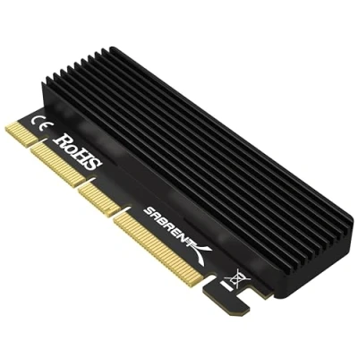 Abbildung von Sabrent PCIe m2 Adapter, NVMe X16/X8/X4 Card mit Kühlkörper, m.2 SSD Größen 2230/2242 / 2260/2280 (EC PCIE)