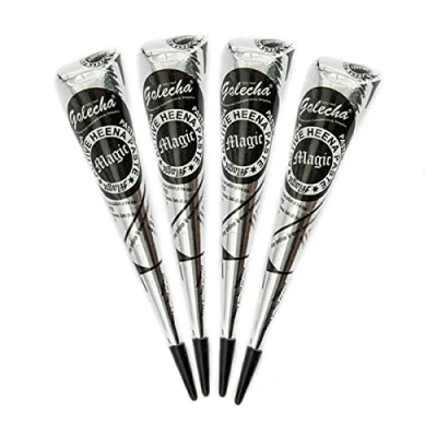 Abbildung von 4x FADEDA Golecha Magic FAST HEENA CONE Paste Cones Kegel (schwarz) No Mix, PPD, 125g Deezee by