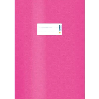 Abbildung von HERMA 7452 Heftumschläge A4 Bast Pink, 25 Stück, Hefthüllen mit Beschriftungsetikett &amp; Baststruktur aus strapazierfähiger abwischbarer Polypropylen Folie, Heftschoner Set für Schulhefte, farbig