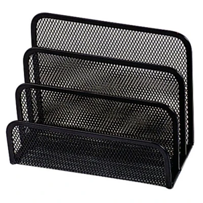 Abbildung von Q Connect KF00876 Briefständer Metalldraht mit 3 Fächern schwarz