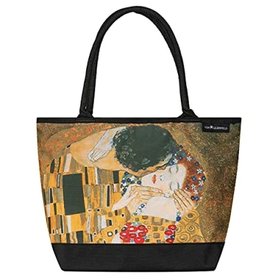 Abbildung von VON LILIENFELD Handtasche Gustav Klimt: Der Kuss Damen Kunst Motiv Shopper Maße L42 x H30 T15 cm Strandtasche Henkeltasche Büro