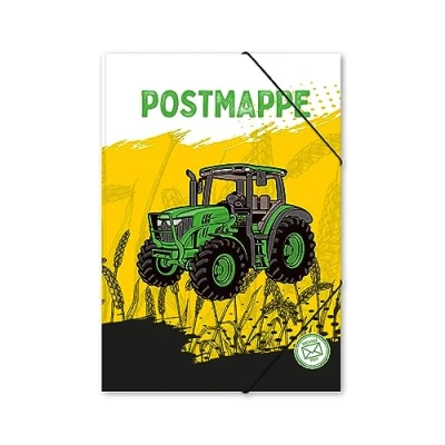 Abbildung von itenga Postmappe Gummizugmappe mit Motiv DIN A4 Gummizugverschluss Sammelmappe Eckspanner (Traktor)