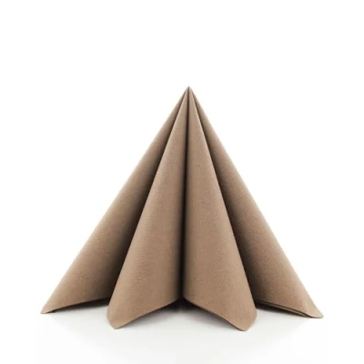 Abbildung von Sovie Linclass Airlaid Servietten Beige/Grey 50 Stück hochwertige Einwegservietten 40 x cm Reißfest, Saugstark &amp; Formstabil ideal für Ostern Partys