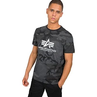 Abbildung von Alpha Industries T CAMO Tshirt print, Herren, Größe: Large, Black