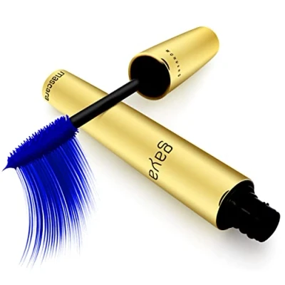 Abbildung von Gaya Cosmetics Vegan Wimperntusche Mascara Wimpernverlängerung für Augen Schminken zur visuellen Verlängerung Natürlicher Wimpern (Blau Blue)