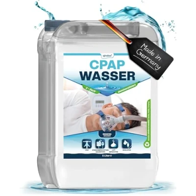 Abbildung von 5L Qindoo CPAP Wasser für Luftbefeuchter I Sauerstoff Geräte, Inhalator, bi destilliertes medizinische Zwecke (5 Liter)