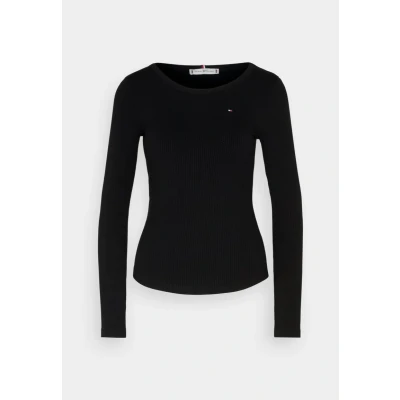 Abbildung von Tommy Hilfiger SLIM Langarmshirt, Damen, Größe: XL, Black