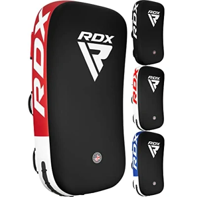 Abbildung von RDX Schlagpolster zum Kampfsport, Curved Trittschlagpolster Kickboxen, Muay Thai Training, Maya Hide Leder Boxen Schlagkissen, MMA Pads Trainerpratzen Boxpratzen Boxpads (Nur EIN Pad)